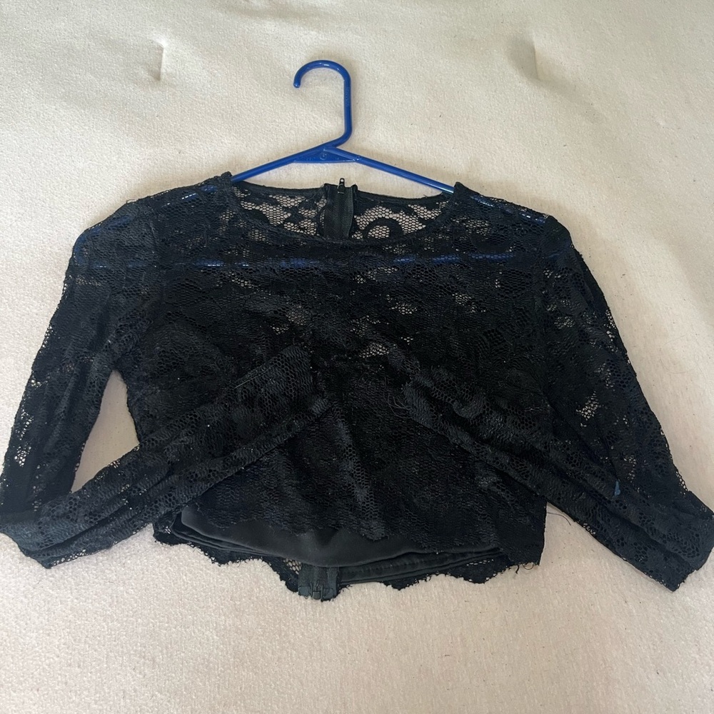 Black Lacey crop top